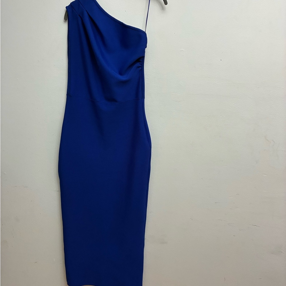SHEIN Blue Asymmetrical Ruched Cocktail Dress